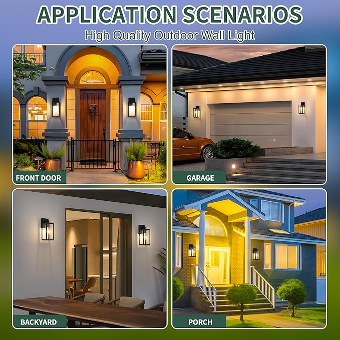 Dawn to Dusk Outdoor Sensor Light Fixture Waterproof Porch Lights Anti-Rust Exterior Wall Lighting Outdoor Wall Lantern for Patio Front Door Garage House -2 Pack