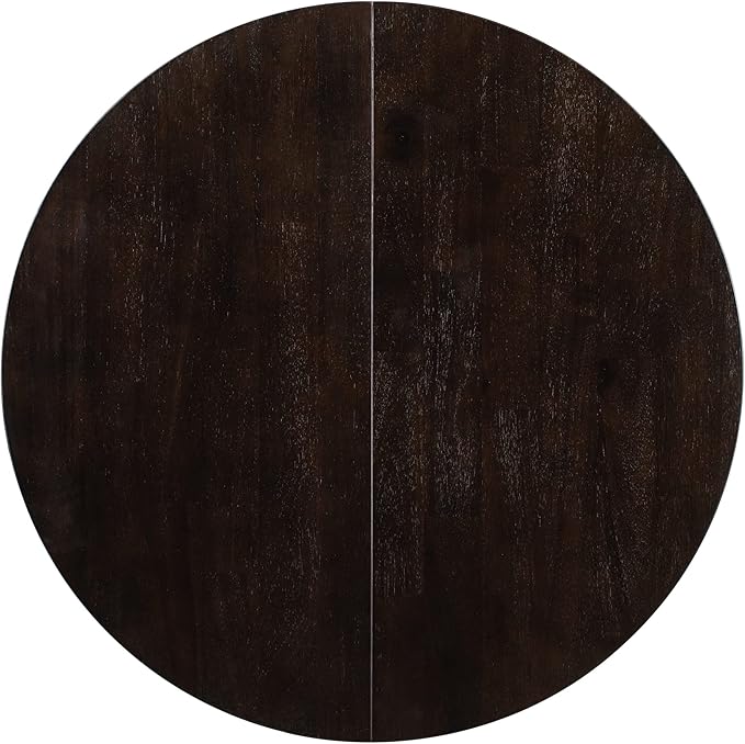 ERYE Farmhouse Style Extendable Wooden Round Dining Table, Functional Extendable Oval Dining Table with 16" Leaf