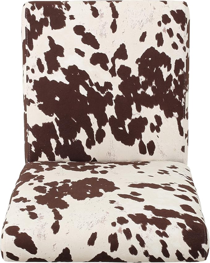 Evelyn Contemporary Velvet Dining Chairs (Set of 4), Cow Print