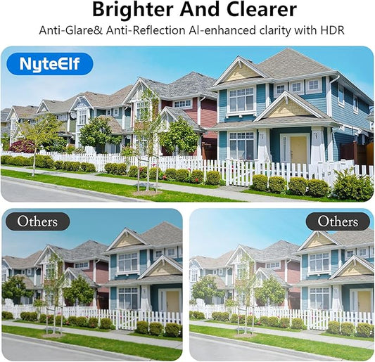 3MP Window Cameras for Home Security,Security Camera, 2K Full Color Night Vision, AI Human & Motion Detection, 24/7 Recording, Two-Way Audio, Easy Installation (White)