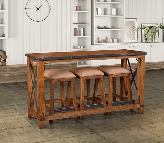 Sunset Trading Rustic City Counter Height Table, Natural Oak