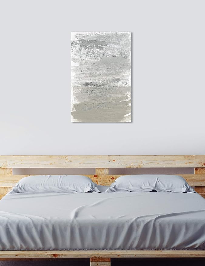 The Oliver Gal Artist Co. Oliver Gal 'Silver Storm' Gray Abstract Wall Art Print Premium Canvas 30" x 45"