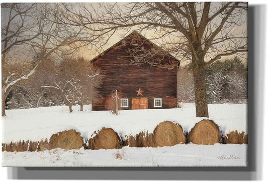 Epic Graffiti 'Snowy Vermont Barn' by Lori Deiter, Canvas Wall Art, 60"x40"