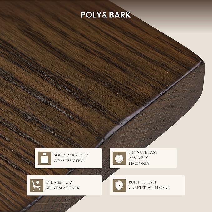 Poly & BARK Mid Century Modern Enzo Dining Chair in Tundra Brown