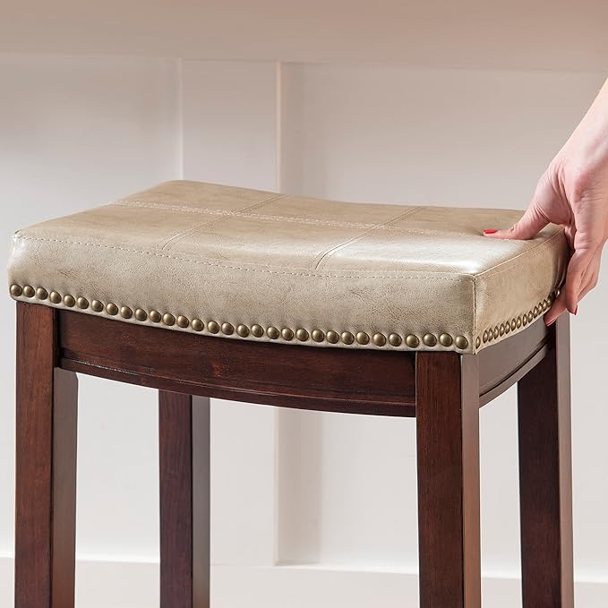 Linon Backless Counter Stool, Brown