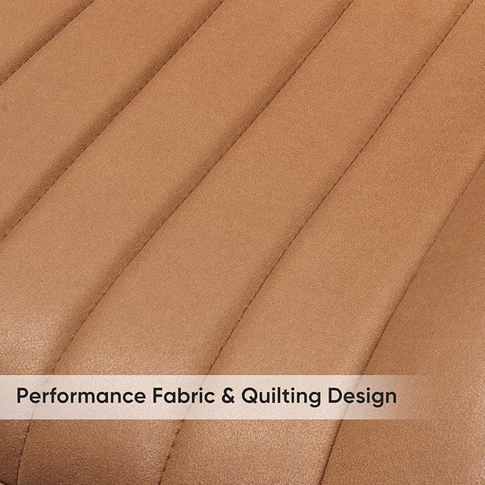 Nalupatio Modern Dining Chairs Set of 4, Comfy Dining Room Chairs with Thick Cushions, Upholstered Fabric Kitchen Side Chairs with Metal Legs, Brown