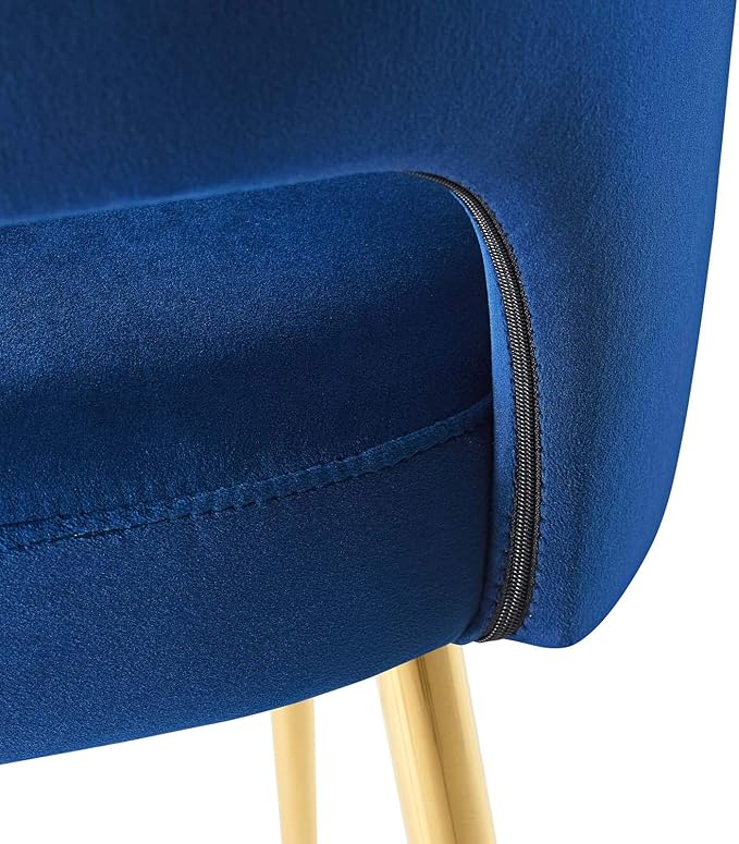 Modway Rouse Performance Velvet Dining Side Chair in Navy