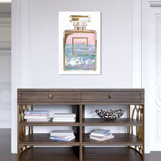 The Oliver Gal Artist Co. Fashion and Glam Wall Art Canvas Prints Blush Ocean Spray Perfume Home Décor, 16" x 24", Stretched