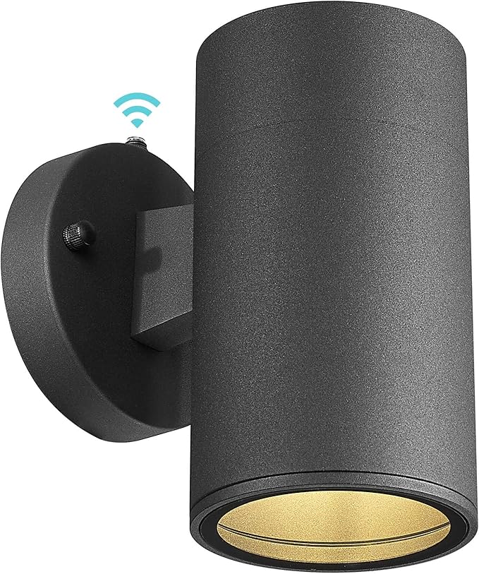 Ken & Ricky Dusk to Dawn Outdoor Lighting, Matte Black Outdoor Sconces Wall Lighting, Modern Porch Light with Tempered Glass Cover for Porch Garage Patio Doorway Entryway -1 Pack