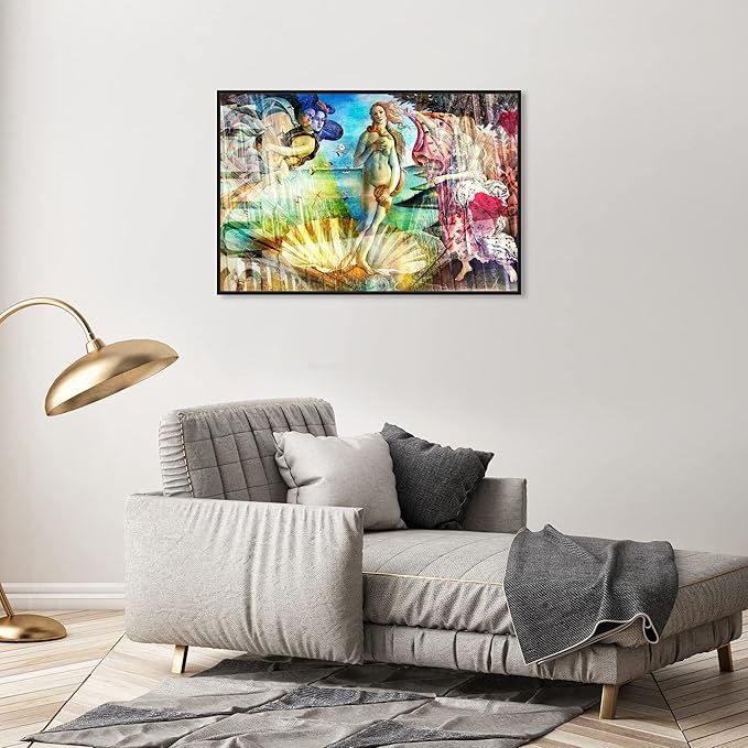 The Oliver Gal Artist Co. Spiritual and Religious Wall Art Framed Canvas Prints 'Birth of Venus - Botticelli' Zodiac