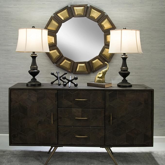 Metal Decorative Sculpture – Accessories for Room and Shelf Styling, Table, Desk, or Bookshelf Placement, Modern Sculpture Home Decor Accent for Layered Vignettes – 5", Black Matte Finish