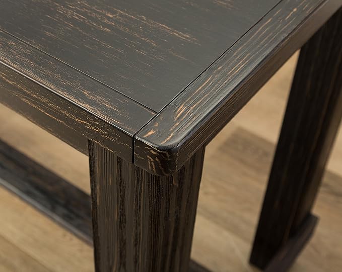 Roundhill Furniture Lotusville Antique Rectangular Wood Bar Height Dining Table