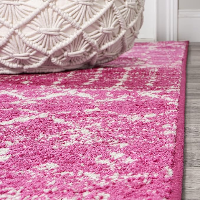 JONATHAN Y Boho Vintage Diamond Fuchsia/Ivory Indoor Area Rug 5X8 ft, Moroccan Hype for Living Room, Bedroom, Kitchen, Office, Easy-Cleaning, High Traffic, Pet-Friendly, Non-Shedding (MOH101G-5)