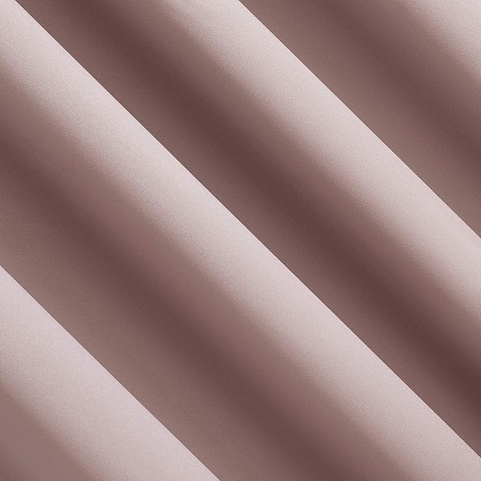 Sun Zero Nordic 2-pack Theater Grade Extreme 100% Blackout Grommet Curtain Panel Pair, 52" x 84", Blush
