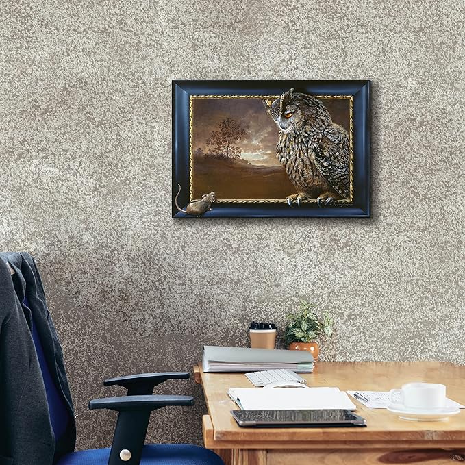 Epic Graffiti 'Eagle Owl And Mouse' by Harro Maass, Canvas Wall Art, 26"x18"