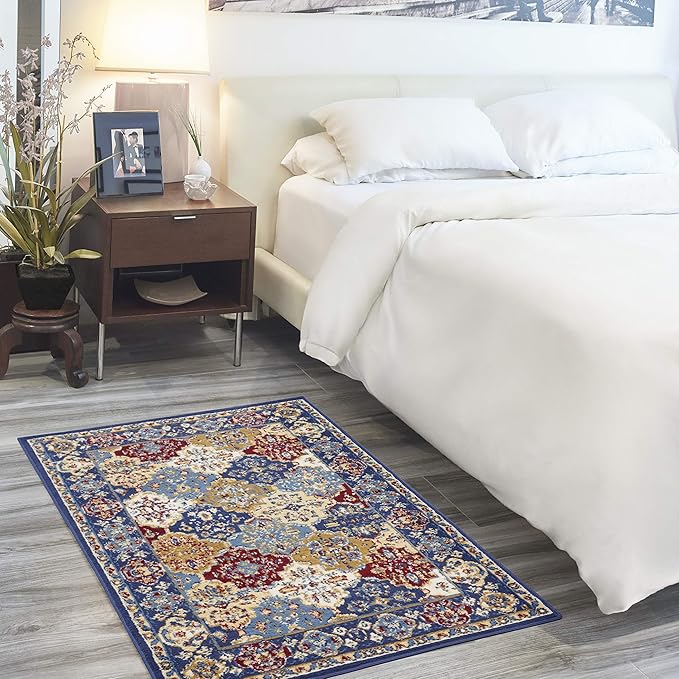 Nourison Home Grafix Multicolor 3' x 5' Area Rug - Easy Clean, Non Shedding, Bed Room, Living Room, Dining Room, Kitchen (3' x 5')