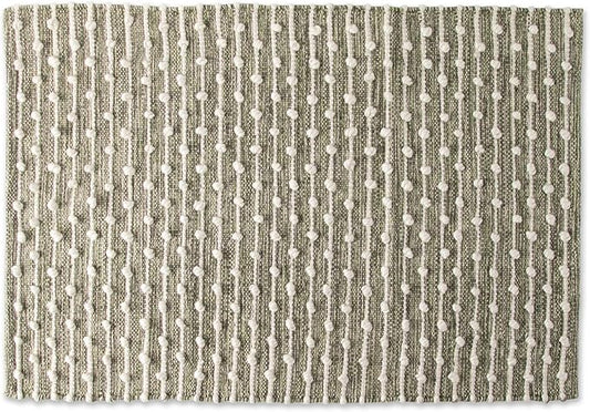DII Slub Rug Collection Recycled Cotton Loop, 2x3', Antique Green