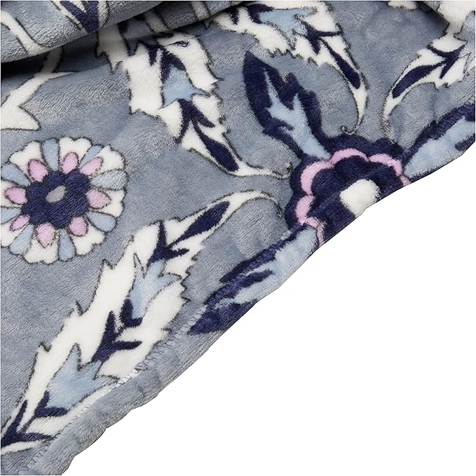 Vera Bradley Women's Oversized Fleece Plush Throw Blanket, Plaza Tile, King