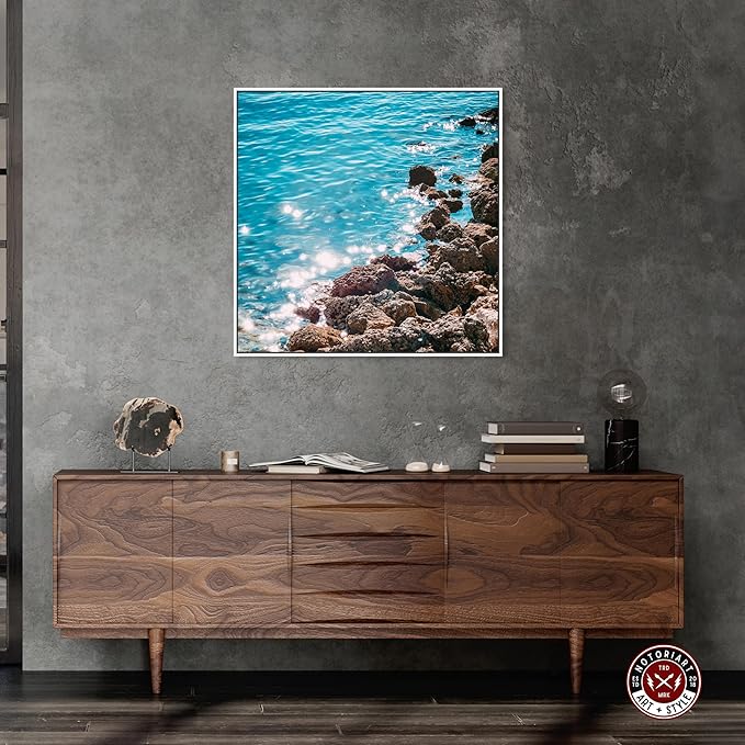 Italian Summer Landscape Photography Canvas Wall Art by Notoriart, White Floater Frame, 30"x30"