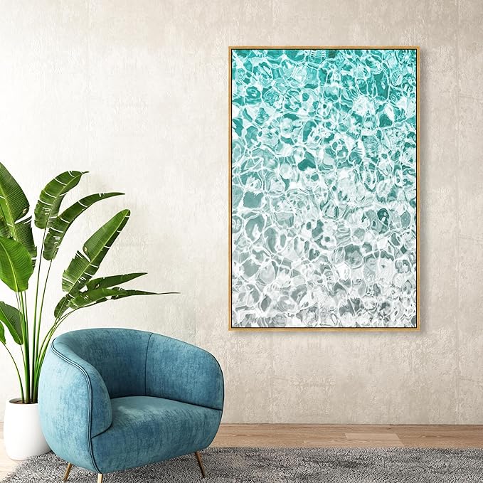 The Oliver Gal Artist Co. Nautical and Coastal Wall Art Framed Canvas Prints 'Clear Aqua Waters' Coastal