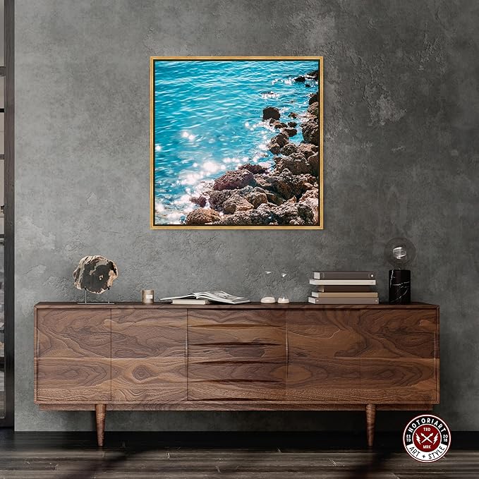 Italian Summer Landscape Photography Canvas Wall Art by Notoriart, Gold Floater Frame, 30"x30"