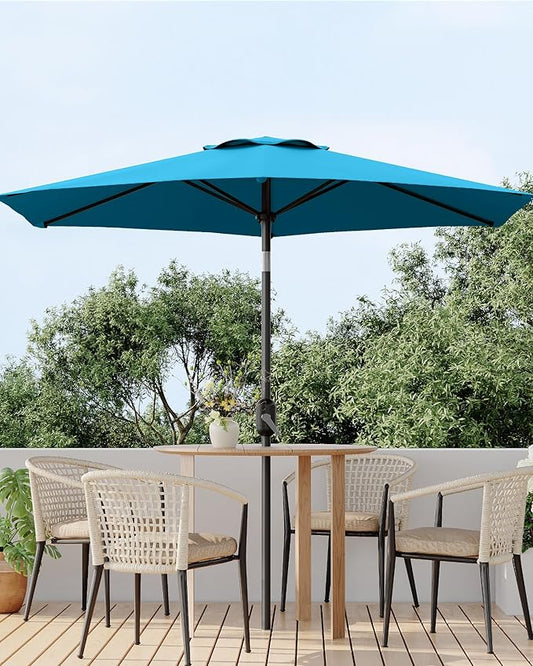 7.5 ft Outdoor Patio Market Umbrella, Light Turquoise Blue