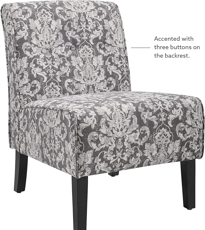 Linon Coco Accent Chair, Gray Damask