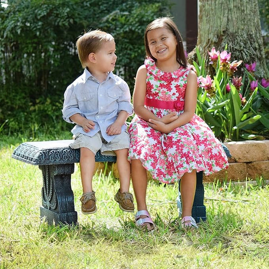 Arcadia Garden Products BE01B Outdoor Fiberclay Garden Bench for Patio, Porch, Park, Lightweight and Durable Outside Furniture Decor, Brushed Teal