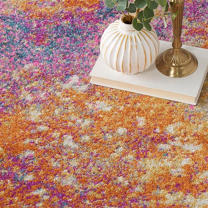 Nourison Home Passion Sunburst 8' x 10' Area-Rug, Modern, Abstract, Easy-Cleaning, Non Shedding, Bed Room, Living Room, Dining Room, Kitchen