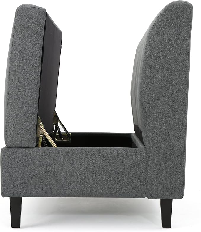 GDFStudio Christopher Knight Home Tovah Fabric Storage Loveseat, Charcoal