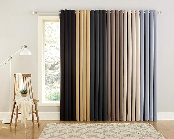 Sun Zero Nordic 2-Pack Theater Grade Noise Reducing Extreme 100% Blackout Grommet Curtain Panel Pair, 52" x 108, Coal Gray