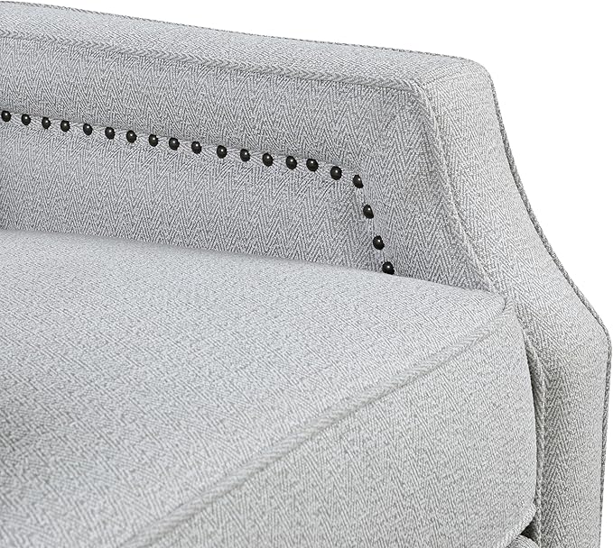 Lexicon Push Back Recliner Chair, Reclining Sofa Armchair, Modern Recliner Sofa Chair with Footrest, Chenille Fabric Recliner Arm Chair, Single Sofa Accent Chair for Living Room/Office/Apartment, Grey
