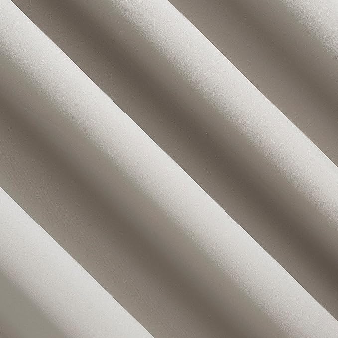 Sun Zero Nordic 2-Pack Theater Grade Noise Reducing Extreme 100% Blackout Grommet Curtain Panel Pair, 52" x 54, Stone Beige