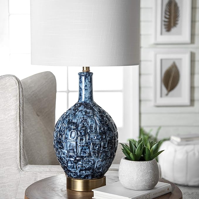 nuLOOM MCT25AA Tucson 28" Ceramic Table Lamp, Height, Blue