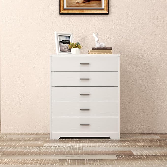 Panana 5/6 Drawer Dresser, Wooden Chest of Drawers, Storage Organizer Unit for Living Room, Home, Office