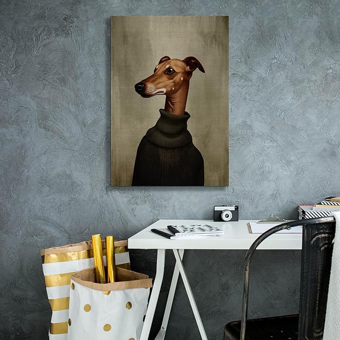 Epic Graffiti 'Green Sweater Dog' by Svetlana Aleynikova Canvas Wall Art, 18" x 26"