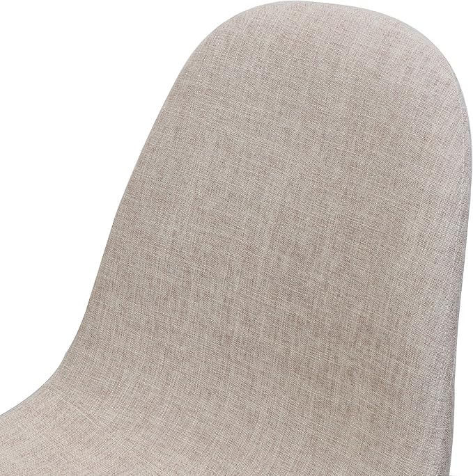 GDFStudio Great Deal Furniture Mid Century Wheat Fabric Dining Chairs with Dark Walnut Wood Finished Legs (Set of 2)