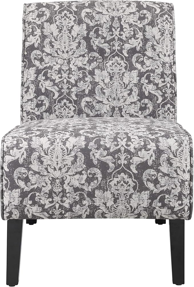 Linon Coco Accent Chair, Gray Damask