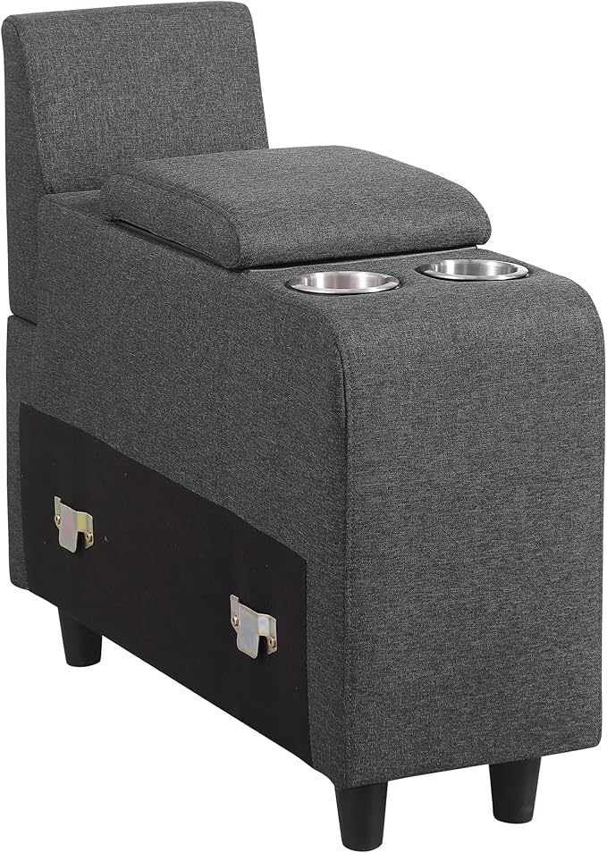 YOPTO 127" L-Shaped Sectional Couch with Movable Ottoman & 6 Throw Pillows,7 Seat Chenille Upholstered Sofa W/2 Cup Holders,USB Port & Hidden Storage Box,DIY Combination,for Living Room,Apartment,Gray
