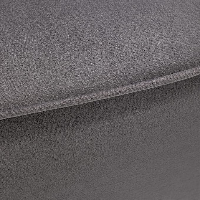 Modern Velvet Accent Chair for Living Room, Bedroom, or Entryway, Stylish and Comfortable Armless Design with Metal Legs, Grey