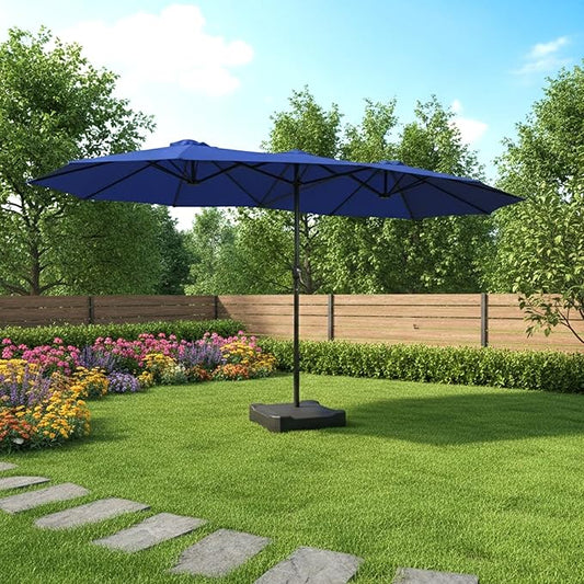 Garden Winds Reinforced Replacement Canopy Top Cover Compatible with A701007300, Pf18259, UB02, PF19302 Phi Villa, Aecojoy, AbcCanopy, Kozyard 15ft Umbrella - Classic Blue, Riplock 350