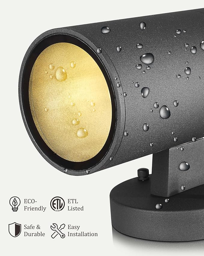 Ken & Ricky Outdoor Wall Lights, Exterior Lighting Fixtures, Matte Black Outdoor Porch Light with Tempered Glass Cover for Porch Garage Patio Doorway Entryway -2 Pack