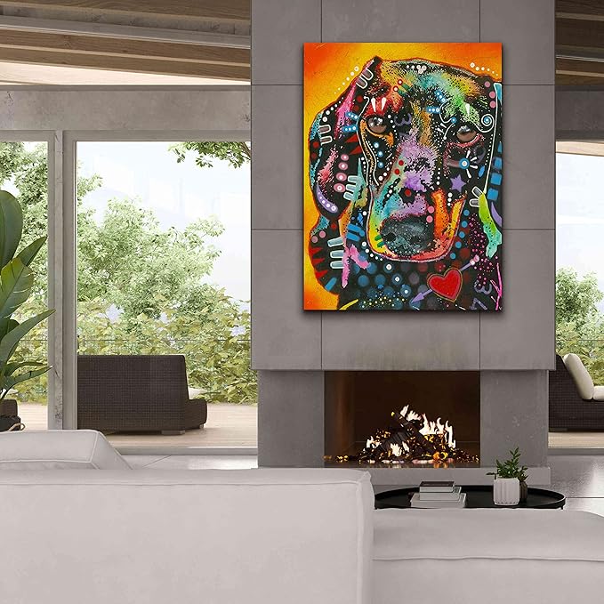Epic Graffiti 'Brilliant Dachshund' by Dean Russo, Canvas Wall Art, 40"x54"