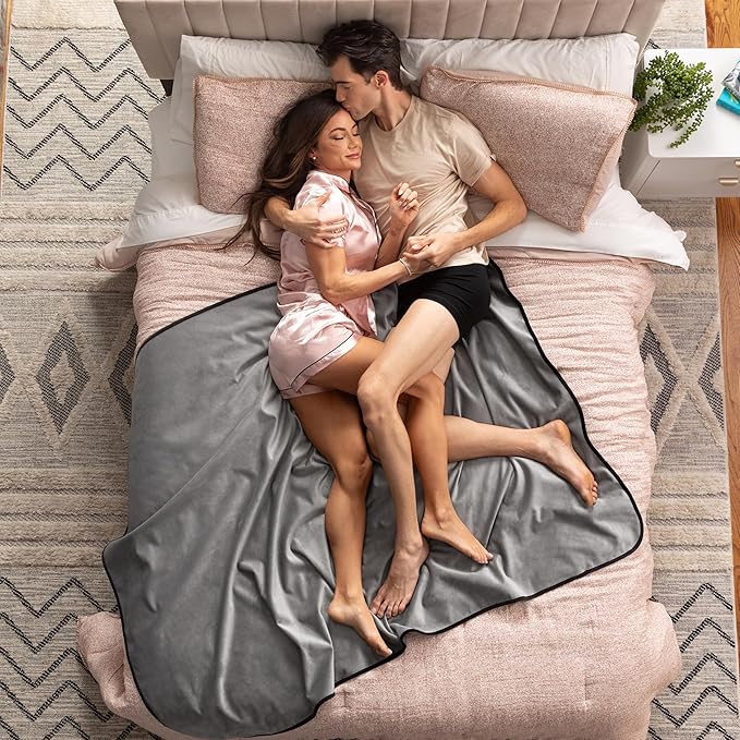 Avana Waterproof Throw - Sensual Blanket for Adults - Made in The USA - Regular Size, Micro-Velvet Grey