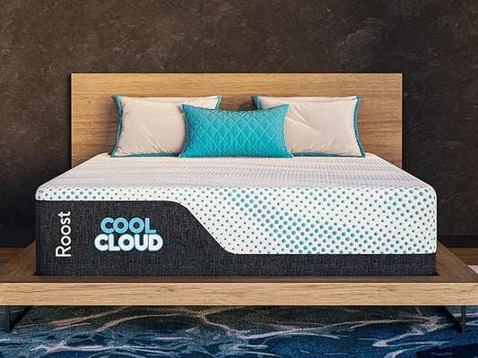 ROOST SLEEP Cool Cloud 12-Inch Twin Mattress, Gel Memory Foam for Back Pain Relief & Cool Sleep, Medium Plush, CertiPUR-US Certified, Made in USA, Bed in a Box