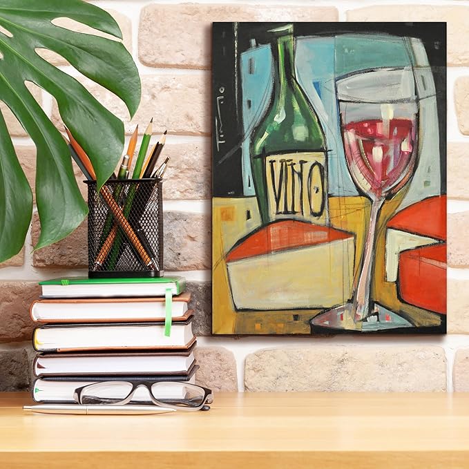 Epic Graffiti 'Red Wine And Cheese' by Tim Nyberg, Canvas Wall Art, 12"x16"