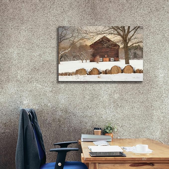 Epic Graffiti 'Snowy Vermont Barn' by Lori Deiter, Canvas Wall Art, 40"x26"