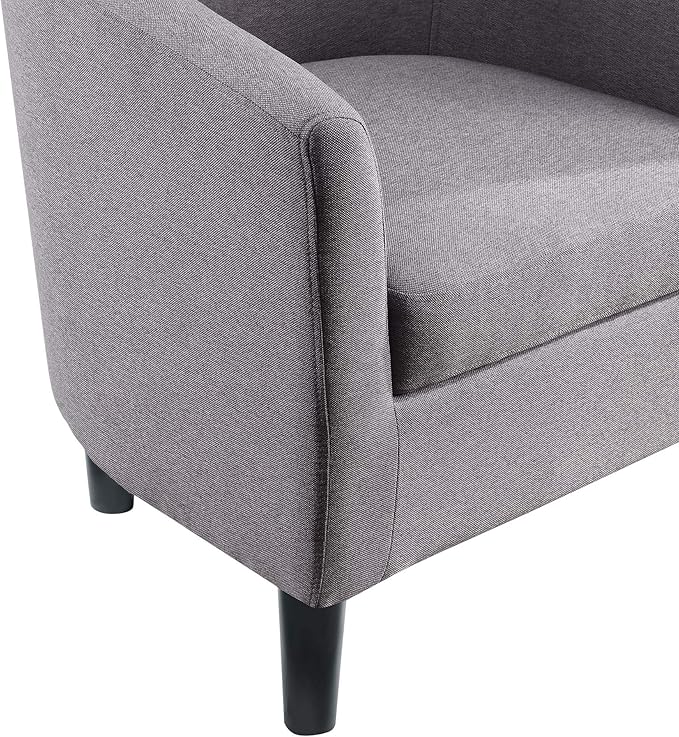 Convenience Concepts Take a Seat Churchill Accent Chair with Ottoman, Cement Gray Fabric