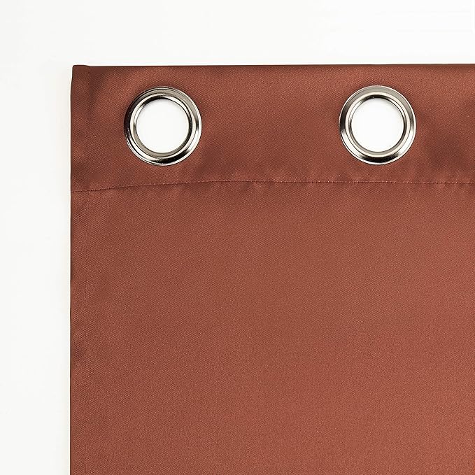 Sun Zero Nordic Theater Grade Extreme 100% Blackout Grommet Curtain Single Panel, 52" x 95", Terracotta