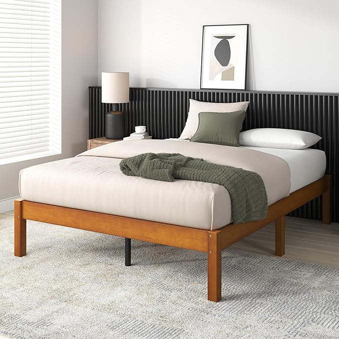 Zinus Ellie 14 Inch Full Bamboo Platform Bed Frame, Wood Slat Support, No Box Spring Needed, Easy Assembly, Brown